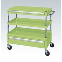CSパールワゴン(中量タイプ/均等耐荷重120kg/サイレントエラストマー車/H880mm/3段/移動式/引出し付) CSPー7582ACS（直送品）
