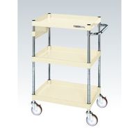 CSパールワゴン(中量タイプ/均等耐荷重150kg/ナイロンウレタン車/H880mm/3段/移動式/パンチングパネル付) CSPー7583P（直送品）