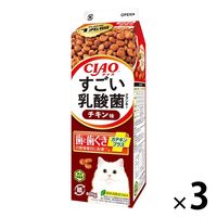 いなば CIAO（チャオ）すごい乳酸菌 クランキー 牛乳パック チキン味 国産 総合栄養食 400g 3個 キャットフード 猫