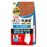 いなば CIAO チャオ キャットフード 猫 すごい乳酸菌 クランキー かつお節味 総合栄養食 国産（190g×8袋）1袋