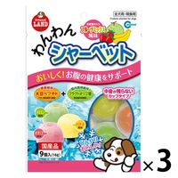 わんわん 犬用 シャーベット ゼリー 3つの風味！ フルーツミックス風味 1個あたり約9kcal 水分補給 27個（9個入×3袋）ドッグフード おやつ