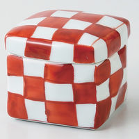 西海陶器 赤絵市松 角陶箱 小 63155 1個（直送品）