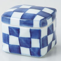 西海陶器 染付市松 角陶箱 中 63038 1個（直送品）