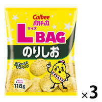 118gポテトチップスＬサイズＢＡＧノリシオ 3袋 カルビー ポテトチップス スナック菓子 おつまみ