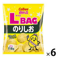 118gポテトチップスＬサイズＢＡＧノリシオ 6袋 カルビー ポテトチップス スナック菓子 おつまみ