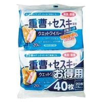 ティー・エイチ・ティー 重曹セスキウェットワイパー20枚×2P         321813 1箱（20個）（直送品）