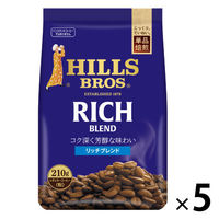 【コーヒー粉】日本ヒルスコーヒー ヒルス リッチブレンド 1セット（210g×5袋）