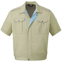 自重堂　制服百科　ノンプル半袖ブルゾン　アースグリーン　Ｓ　404（直送品）