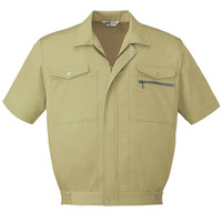 自重堂　制服百科　抗菌防臭半袖ブルゾン　マスタード　Ｌ　609（直送品）