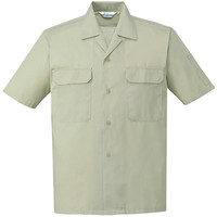 自重堂　制服百科　エコ製品制電半袖オープンシャツ　アースグリーン　Ｌ　6056（直送品）