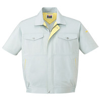 自重堂　制服百科　エコ吸汗速乾半袖ブルゾン　シルバー　Ｌ　84710（直送品）