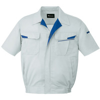 自重堂　制服百科　製品制電ストレッチ半袖ブルゾン　シルバー　Ｍ　85610（直送品）