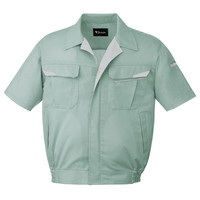 自重堂　制服百科　製品制電ストレッチ半袖ブルゾン　アースグリーン　Ｍ　85610（直送品）