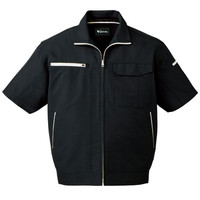 自重堂　制服百科　吸汗速乾半袖ジャンパー　シックブラツク　Ｌ　86310（直送品）