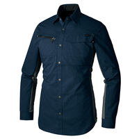 アイトス 長袖シャツ ネイビー 6L AZ-30635-008 1着（直送品）