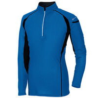 アイトス ハーフZIP長袖シャツ ブルー 4L AZ-551031-006 1着（直送品）