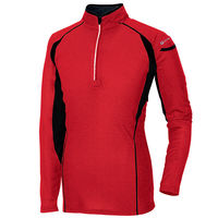 アイトス ハーフZIP長袖シャツ レッド LL AZ-551031-009 1着（直送品）