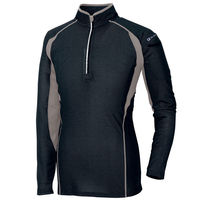 アイトス ハーフZIP長袖シャツ ブラック M AZ-551031-010 1着（直送品）