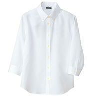 アイトス レディース七分袖ボタンダウンシャツ ホワイト AZ-8057-001