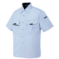 アイトス 半袖シャツ サックス M AZ-9037-007 1着（直送品）