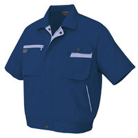 アイトス 半袖ブルゾン ネイビー×ミストバイオレット AZ-5321-008