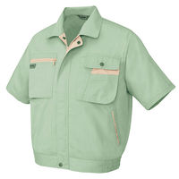 アイトス 半袖ブルゾン グリーン×ライトベージュ S AZ-5321-015 1着（直送品）