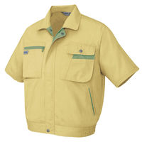 アイトス 半袖ブルゾン マスタード×オリーブ L AZ-5321-019 1着（直送品）