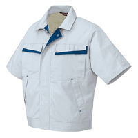 アイトス 半袖ブルゾン（配色） シルバーグレー×ロイヤルブルー 3L AZ-5571-003 1着（直送品）