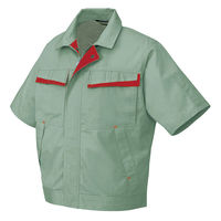 アイトス 半袖ブルゾン（配色） アースグリーン×ワインレッド SS AZ-5571-005 1着（直送品）