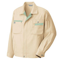 アイトス 長袖サマーブルゾン ライトベージュ×グリーン BLL AZ-5320-002 1着（直送品）