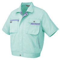 アイトス 半袖ブルゾン クリーンアース×ミストバイオレット LL AZ-5321-005 1着（直送品）