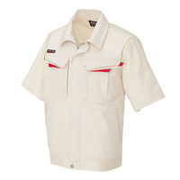 アイトス 半袖ブルゾン ベージュ×ワインレッド M AZ-5551-002 1着（直送品）