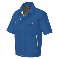 アイトス 半袖ブルゾン ロイヤルブルー×イエロー LL AZ-5561-006 1着（直送品）