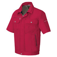 アイトス 半袖ブルゾン ワインレッド×ブラック L AZ-5561-009 1着（直送品）