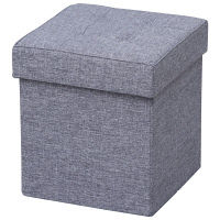 アイリスオーヤマ 折りたたみ収納スツールR 幅380×奥行380×高さ400mm グレー 1台（直送品）