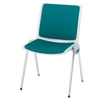ライオン事務器 スタッキングチェア No.675F 布張り 肘なし グリーン 1脚（直送品）