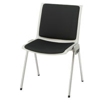 ライオン事務器 スタッキングチェア No.675F 布張り 肘なし ブラック 1脚（直送品）
