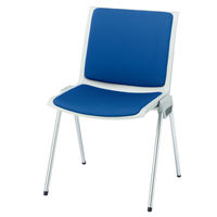 ライオン事務器 スタッキングチェア No.675F 布張り 肘なし ブルー 1脚（直送品）