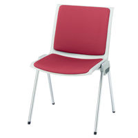 ライオン事務器 スタッキングチェア No.675F 布張り 肘なし ローズ 1脚（直送品）