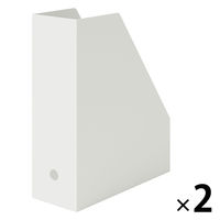 無印良品 ポリプロピレンスタンドファイルボックス・A4用・ホワイトグレー 約幅10×奥行27.6×高さ31.8cm 2個 良品計画