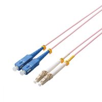 サンワサプライ メガネ型光ファイバケーブル(マルチ50μm、LC×2