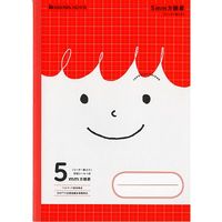 ショウワノート ジャポニカフレンド 5mm方眼罫（リーダー罫入り）/赤 JFS-5R 10冊（直送品）