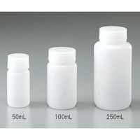 アズワン 広口瓶 50mL HDPE製 100本(ケース販売) 1-4658-72 1箱(100本)（直送品）