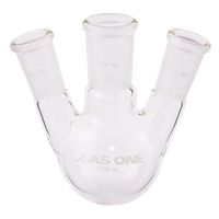 アズワン 三つ口フラスコ 100 側管摺合 19/38 FG3-012440-2 1個 3-6523-01（直送品）