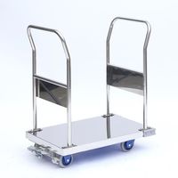 金沢車輌 静音ステンレス台車 両ハンドル ブレーキあり 積載荷重150kg SUS-103GS+FB 1個 3-4799-04（直送品）