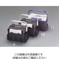 エスコ 440x293x293mm 収納ケース(ブラック) EA505MD-6 1セット(2個)（直送品）