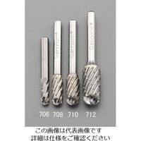 エスコ [快削]12x25mm/6mm軸 超硬カッター(鉄・鋳物用) EA819JB-712 1セット(2本)（直送品）