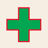 トーアン ヘルステ41B 赤フチ緑十字 105×105 07 07-512 1セット(20枚)（直送品）