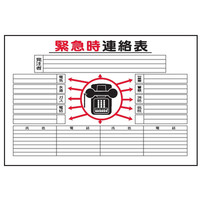 トーアン 安全掲示板パーツ29 緊急時連絡表 600×890 22-729 1枚（直送品）