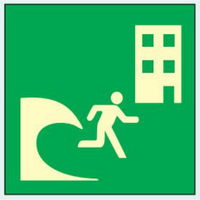 トーアン 津波避難ビル シンボル35 300×300 63ー051 1枚（直送品）